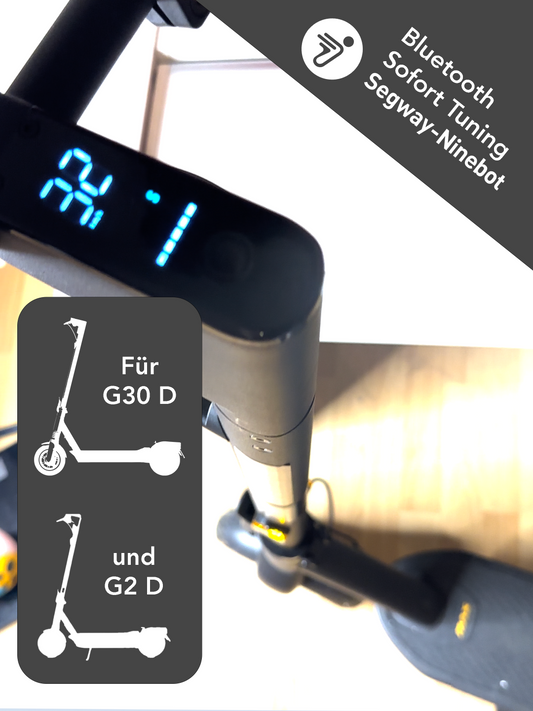 Online Sofort Tuning für Ninebot Max G2 D + G30 D + F2 + F2 Plus + F2 Pro via Bluetooth